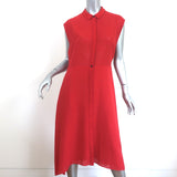 Cefinn Handkerchief Hem Shirtdress Thea Red Voile Size 6 Sleeveless Midi Dress