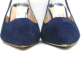 Manolo Blahnik Allura 105 Slingback Pumps Navy Suede Size 39.5 Pointed Toe Heels