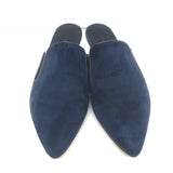 Jenni Kayne Pointed Toe Mules Navy Suede Size 40