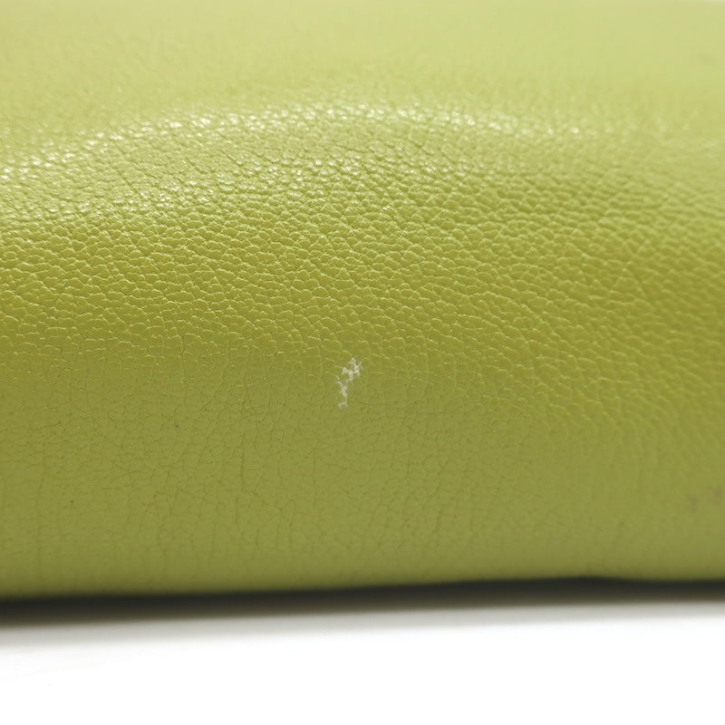 Hermes 2002 Karo GM Pouch Vert Anis Chevre Mysore Leather Cosmetic Bag