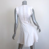 Proenza Schouler Ruffle-Trimmed Sleeveless Mini Dress White Stretch Denim Size 2