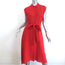 Cefinn Handkerchief Hem Shirtdress Thea Red Voile Size 6 Sleeveless Midi Dress