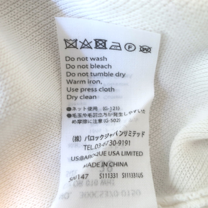 Enfold Ribbed Knit-Sleeve Top Cream Cotton Size 38