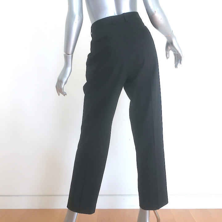 Officine Generale Roxane straight-leg trousers in black wool, authentic pre-owned designer piece, size 40.