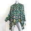 La DoubleJ Foulard Shirt Green Printed Silk Twill Size Small Oversize Blouse