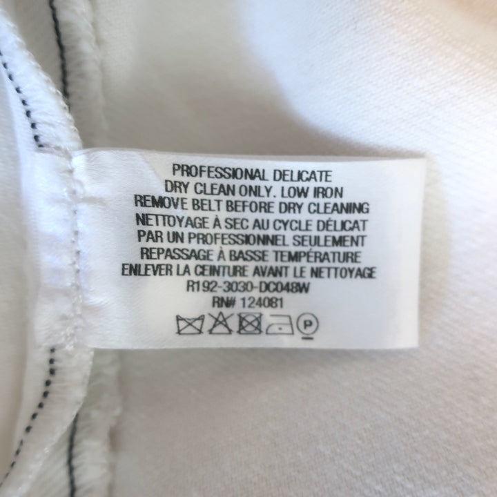 Proenza Schouler Ruffle-Trimmed Sleeveless Mini Dress White Stretch Denim Size 2