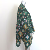 La DoubleJ Foulard Shirt Green Printed Silk Twill Size Small Oversize Blouse