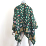 La DoubleJ Foulard Shirt Green Printed Silk Twill Size Small Oversize Blouse