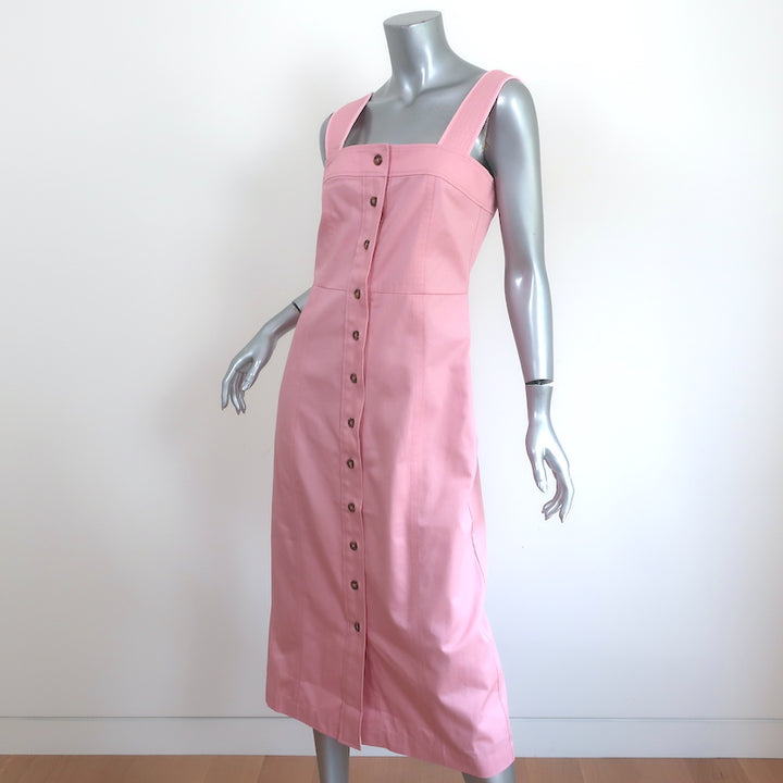 Hunter Bell Button-Up Midi Dress Sloan Pale Blush Cotton Size 8 NEW