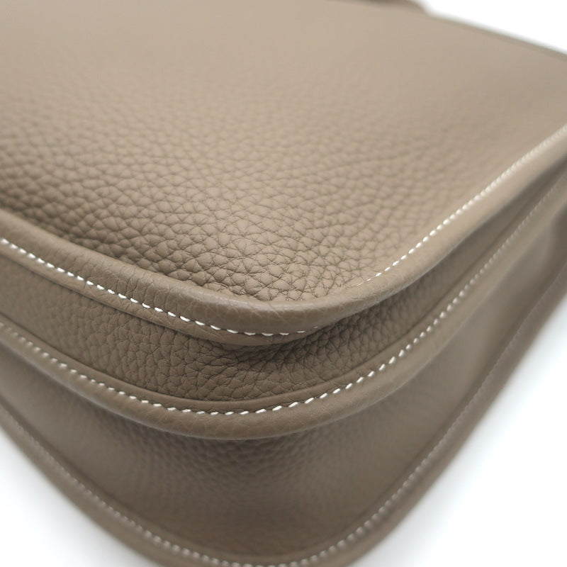 Hermes Evelyne III 29 PM Bag Etoupe Taurillon Clemence Leather Gold Hardware NEW