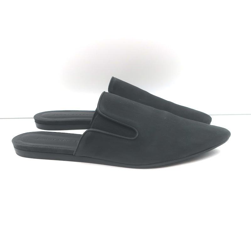Jenni Kayne Pointed Toe Mules Black Nubuck Leather Size 40