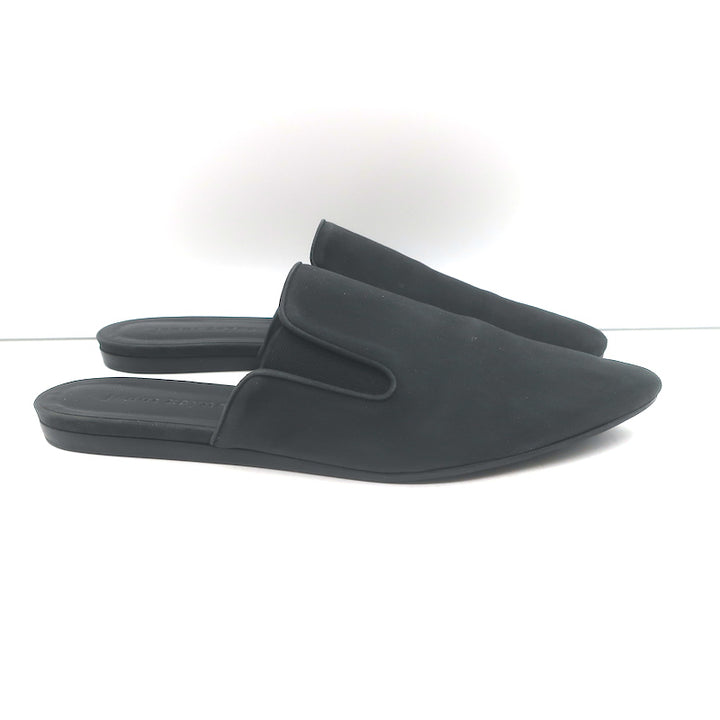 Jenni Kayne Pointed Toe Mules Black Nubuck Leather Size 40