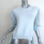 ADEAM Goldfish Mixed-Media Puff Sleeve Top Light Blue Knit & Chiffon Size Medium