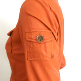 Tory Burch Sgt. Pepper Leather Jacket Orange Size 4