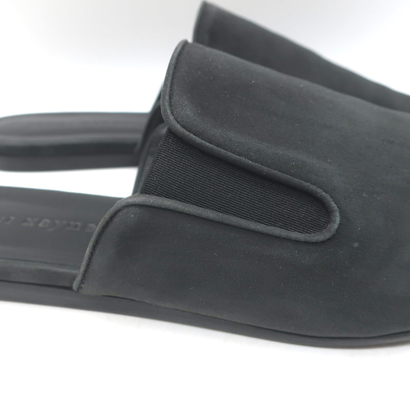 Jenni Kayne Pointed Toe Mules Black Nubuck Leather Size 40