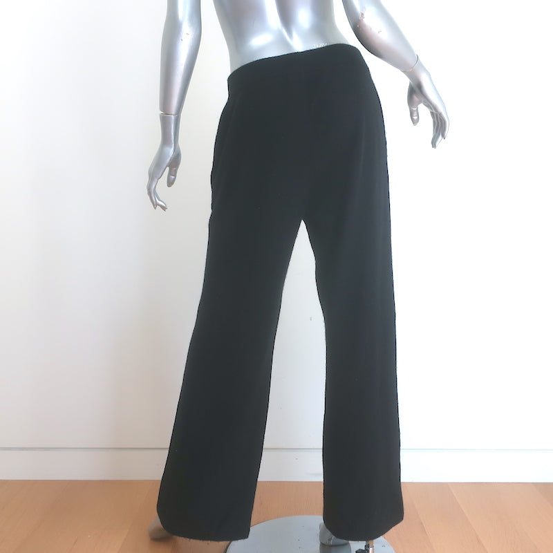 White + Warren cashmere wide-leg pants in black, size M — pre-owned, gently worn with luxe authenticity.