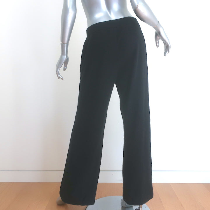 White + Warren cashmere wide-leg pants in black, size M — pre-owned, gently worn with luxe authenticity.