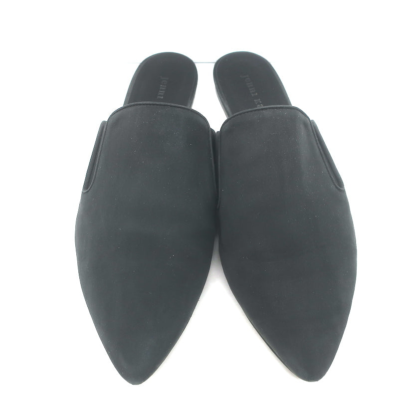 Jenni Kayne Pointed Toe Mules Black Nubuck Leather Size 40