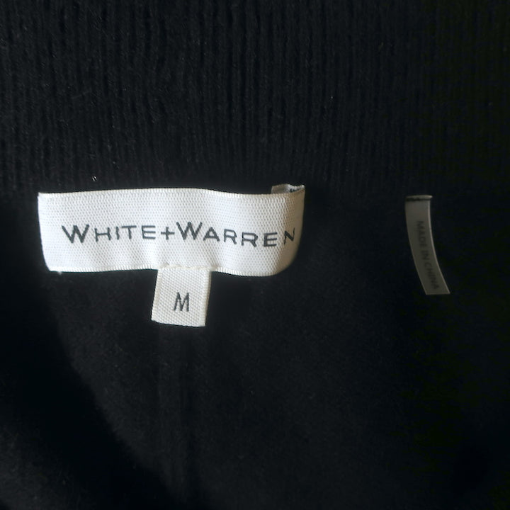 White + Warren black cashmere wide-leg pants, authentic pre-owned luxury, gently worn.