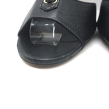 Jimmy Choo Mahine Lace-Up T-Strap Sandals Black Leather Size 37.5