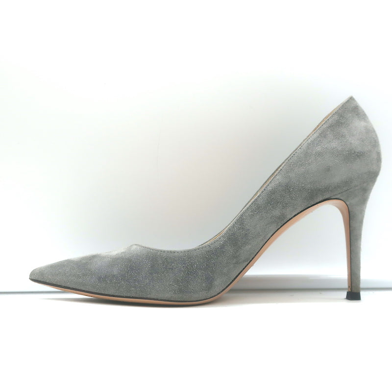 Gianvito Rossi Gianvito 85 Pumps Gray Suede Size 39.5 Pointed Toe Heels