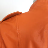 Tory Burch Sgt. Pepper Leather Jacket Orange Size 4