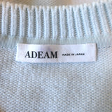 ADEAM Goldfish Mixed-Media Puff Sleeve Top Light Blue Knit & Chiffon Size Medium