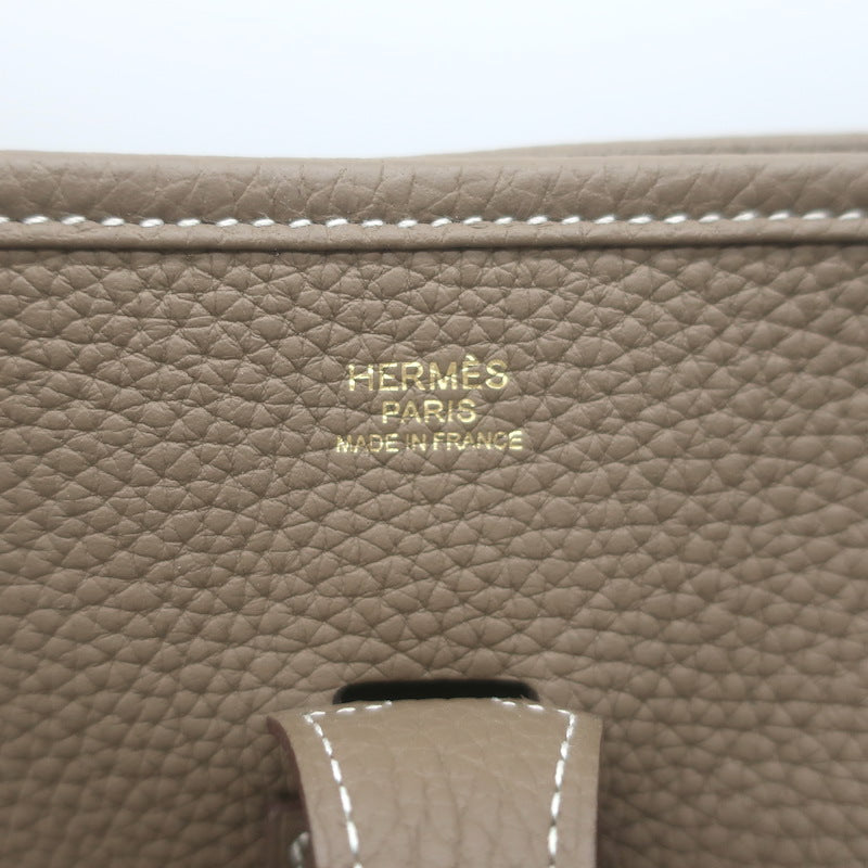 Hermes Evelyne III 29 PM Bag Etoupe Taurillon Clemence Leather Gold Hardware NEW