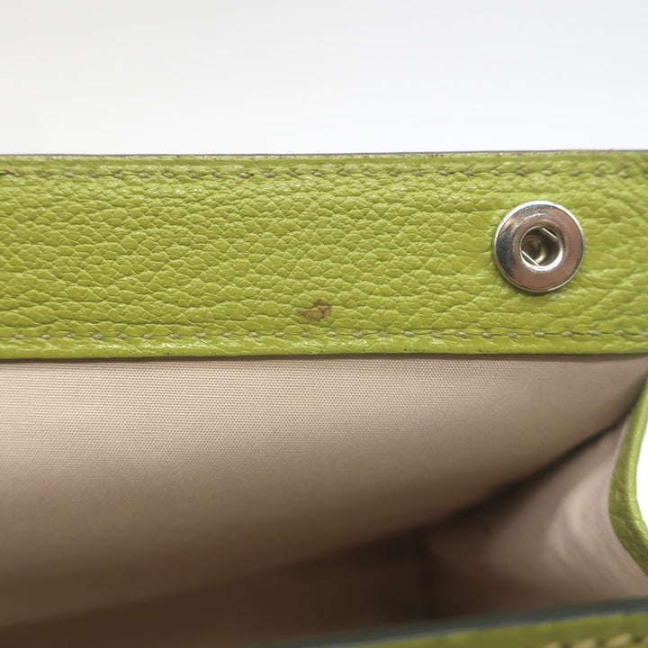 Hermes 2002 Karo GM Pouch Vert Anis Chevre Mysore Leather Cosmetic Bag