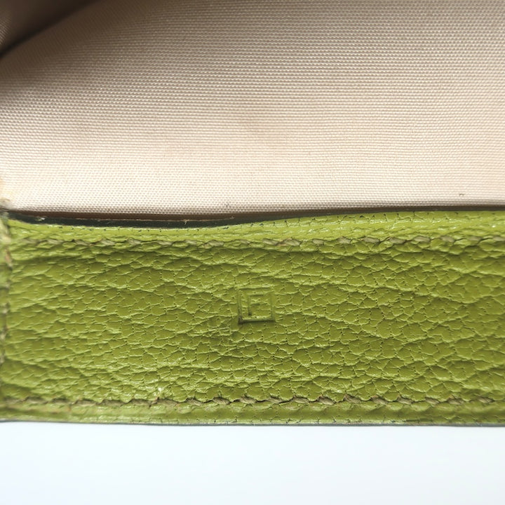 Hermes 2002 Karo GM Pouch Vert Anis Chevre Mysore Leather Cosmetic Bag