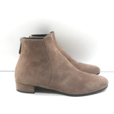 Prada Zip-Back Ankle Boots Taupe Suede Size 38.5