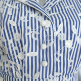 Alexis Olya Striped Embroidered Mini Dress Blue/White Size Small