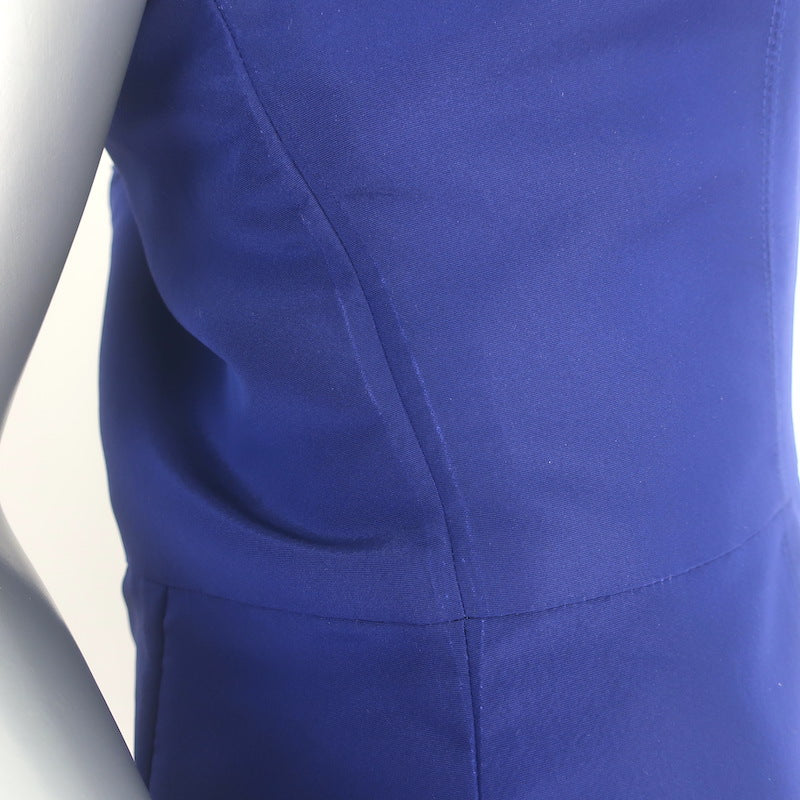Oscar de la Renta Strapless Dress with Shawl Navy Silk Taffeta Size 10