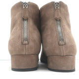 Prada Zip-Back Ankle Boots Taupe Suede Size 38.5