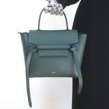 Celine Nano Belt Bag Forest Green Grained Calfskin Leather Crossbody NEW