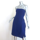 Oscar de la Renta Strapless Dress with Shawl Navy Silk Taffeta Size 10