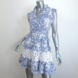 Alexis Olya Striped Embroidered Mini Dress Blue/White Size Small