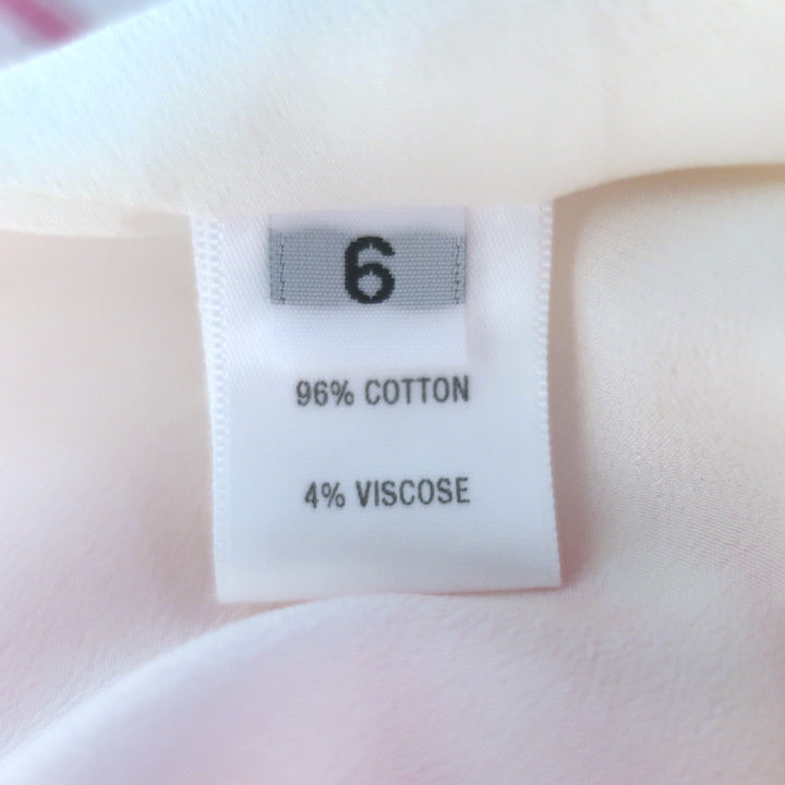 Prabal Gurung Tie-Strap Ruffled Midi Dress Pink/White Striped Cotton Size 6