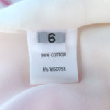 Prabal Gurung Tie-Strap Ruffled Midi Dress Pink/White Striped Cotton Size 6