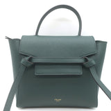 Celine Nano Belt Bag Forest Green Grained Calfskin Leather Crossbody NEW