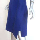 Oscar de la Renta Strapless Dress with Shawl Navy Silk Taffeta Size 10