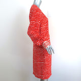 Stella McCartney Dress Gabel Heart Print Silk Size 44 Long Sleeve Shift