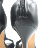 Jimmy Choo Mahine Lace-Up T-Strap Sandals Black Leather Size 37.5