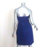 Oscar de la Renta Strapless Dress with Shawl Navy Silk Taffeta Size 10