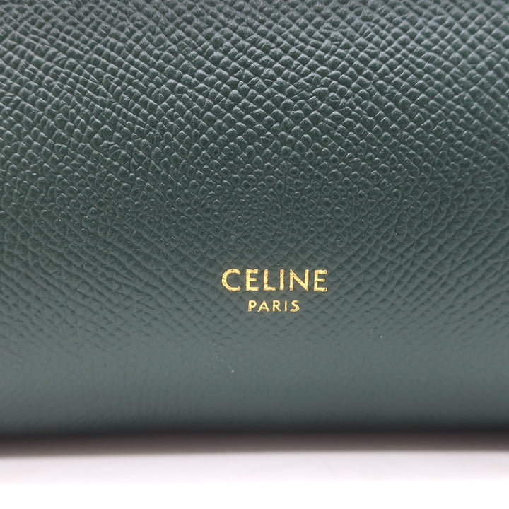 Celine Nano Belt Bag Forest Green Grained Calfskin Leather Crossbody NEW