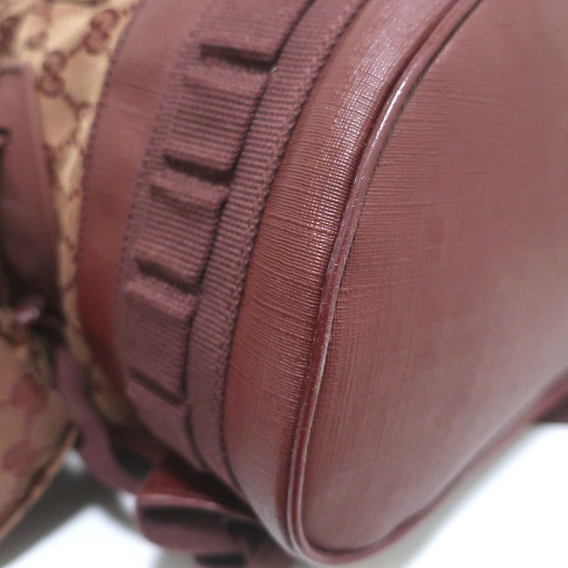 Gucci Alpina Trekking Backpack Burgundy GG Monogram Canvas
