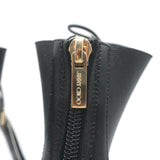 Jimmy Choo Mahine Lace-Up T-Strap Sandals Black Leather Size 37.5