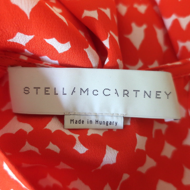 Stella McCartney Dress Gabel Heart Print Silk Size 44 Long Sleeve Shift