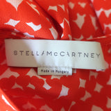 Stella McCartney Dress Gabel Heart Print Silk Size 44 Long Sleeve Shift
