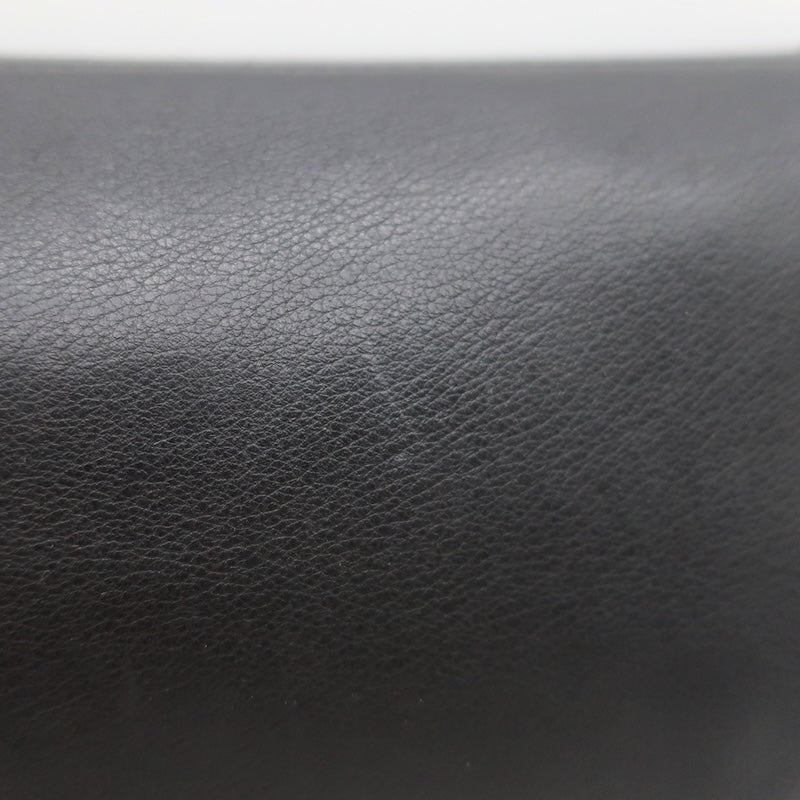 Hermes 2006 Karo GM Pouch Black Swift Leather Cosmetic Bag Palladium Hardware